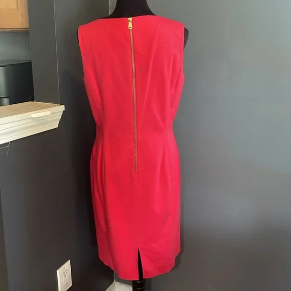 Coral red cotton lined dress - Picture 2 of 9